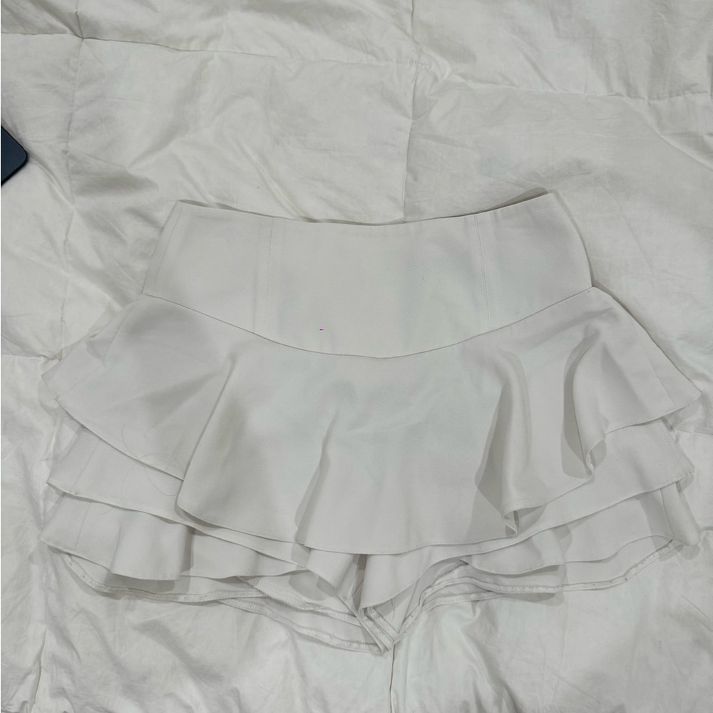 Zara Cream Ruffled Skort